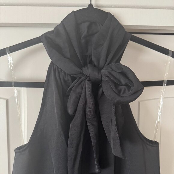a new day - black satin sleeveless baby doll halter dress - Size SMALL - Picture 6 of 8